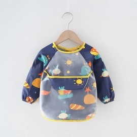 Baby Bibs Waterproof Apron Long Sleeve Art Smock f..