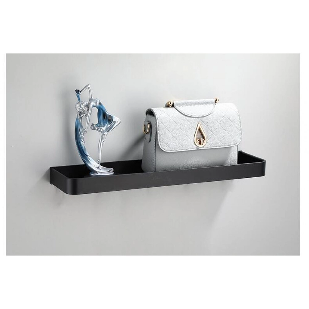 Bathroom Shelf 23cm Bath Shower Shelf Aluminum Black Bathroom Corner shelf Wall Mounted Black Aluminum Kitchen Storage holder
